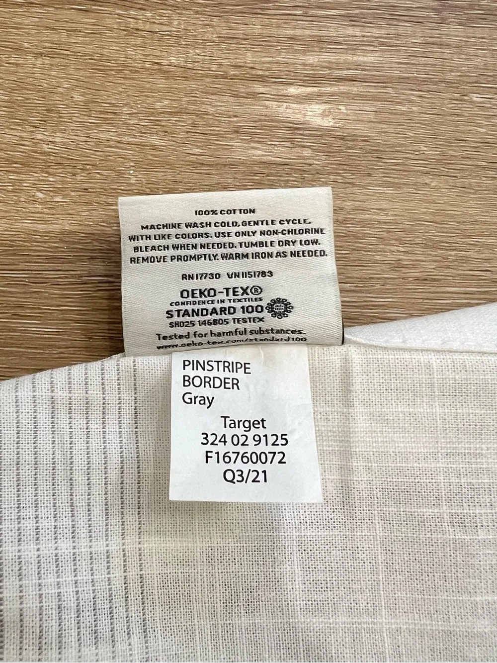 NWT Hearth & Hand Pinstripe Border Shower Curtain
